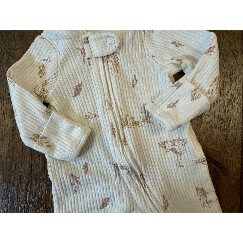 Carters Preemie Baby Boy Girl Sleeper Outfit Romper‎ Doll Neutral Colors Ribbed